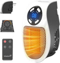 Plug in Small Space Heater for Indoor Use 450W, Wall Outlet Electric Heater with Remote, 12H Timer & LED Display, PTC Ceramic Fast Heat Safely for Bedroom Bathroom Office