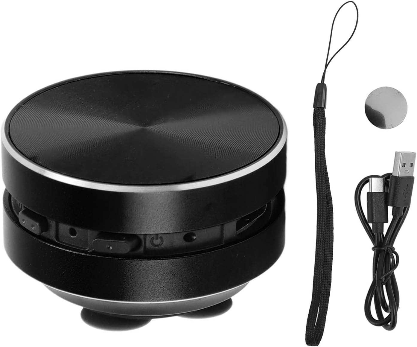 Yunseity Bluetooth Bone Conduction Speaker, Stereo Bass Sound Portable Speaker, Built in Mic Mini Music Player with Suction Cup for Home Outdoor Travel (Black)