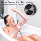 Yunseity Bluetooth Bone Conduction Speaker, Stereo Bass Sound Portable Speaker, Built in Mic Mini Music Player with Suction Cup for Home Outdoor Travel (Black)
